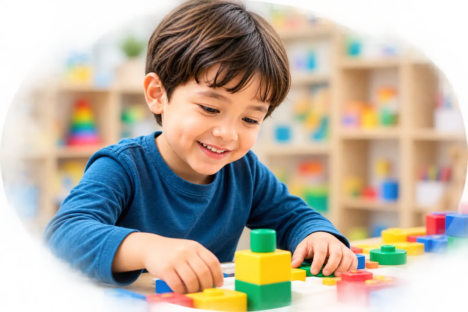 ABA therapy supporting a child in a daycare learning environment