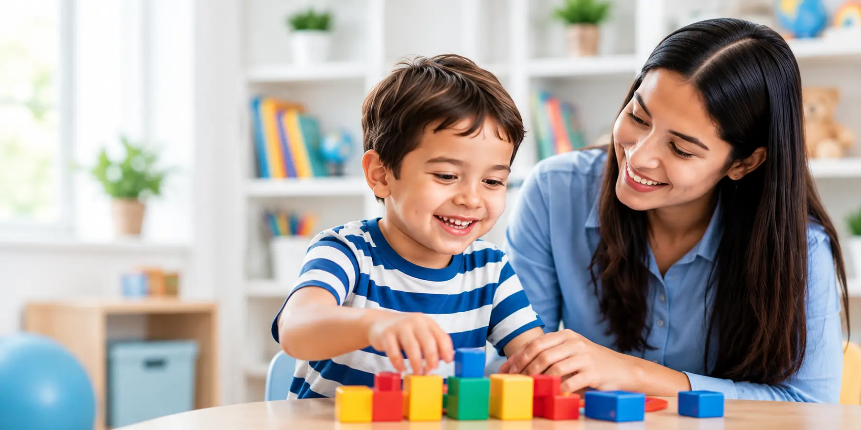 Child receiving supportive ABA therapy
