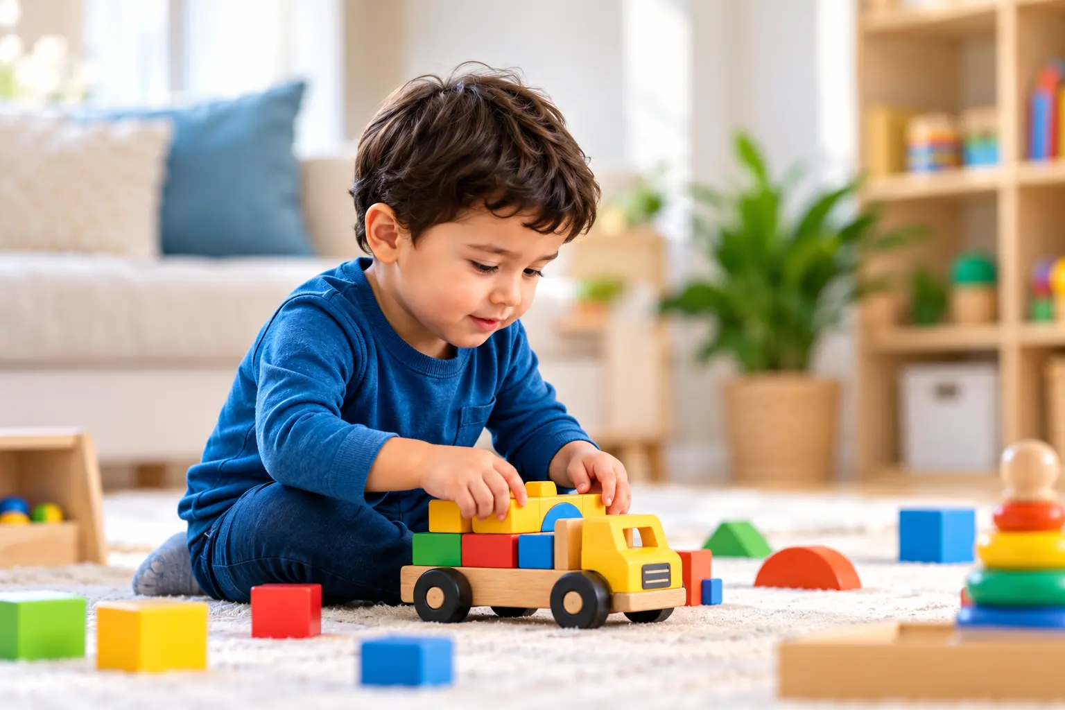Young child playing during early intervention